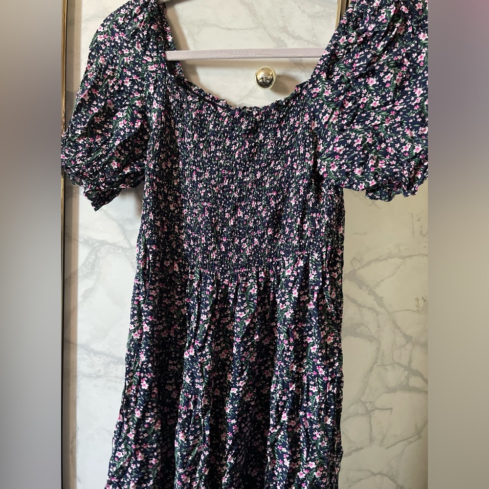Floral Puff Sleeve Midi Summer Dress